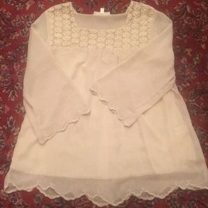 Krazy Kat beaded lace top blouse size L